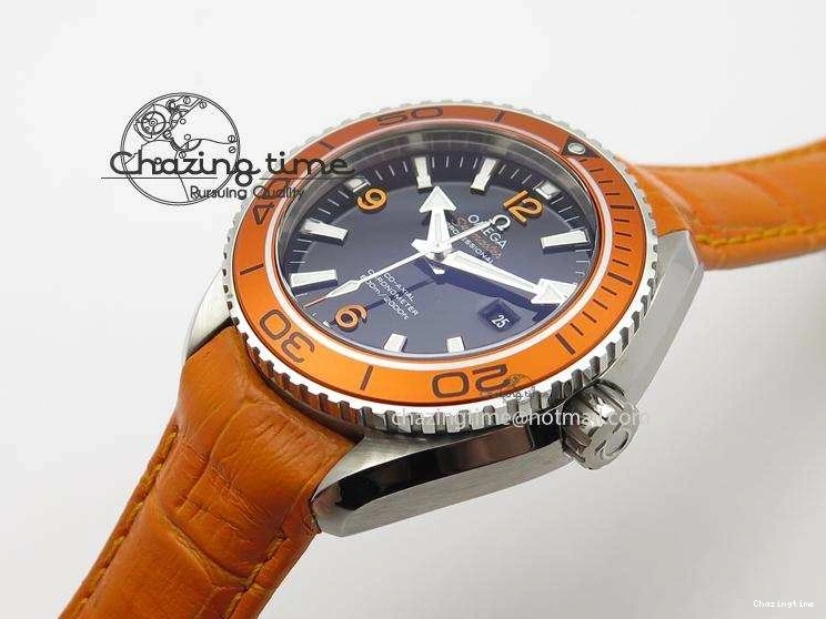 0313 Reliable Planet Ocean Professional SS V6F 37mm Ladies Orange Bezel On Orange Leather Strap A 8255